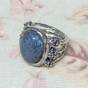 Michael Dawkins Brand 925 Vibrant Blue Stone Ring